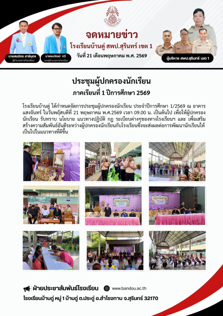 กิจกรรมประชุมผู้ปกครองนักเรียน